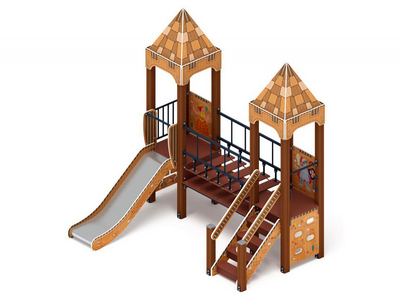 Детская игровая площадка Картонная фантазия-7 (с крышей)