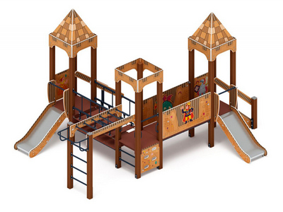 Детская игровая площадка Картонная фантазия-8 (с крышей)