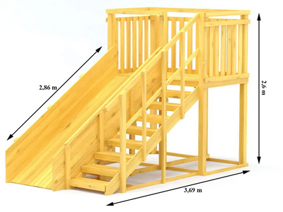 Зимняя горка TORUDA Север wood-3 (скат 3 м)
