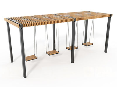 Теневой навес с  качелями «Весенний уголок»