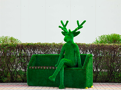 Топиари олень Варлам (без лавочки) - газон Eco