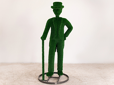 Топиари Джентльмен во фраке и цилиндре с тростью, h=180 см - газон Eco