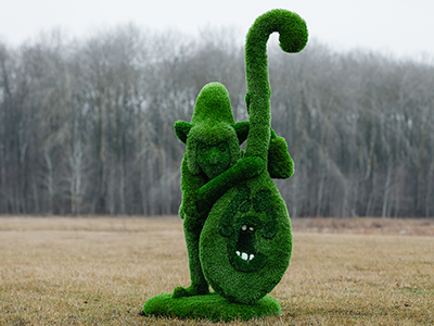 Топиари Гном с контрабасом тыква, модель 1 - газон Premium