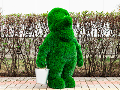 Топиари Гном с ведром - газон Eco Green