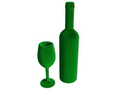 Топиари композиция бутылка вина с бокалом - газон Eco