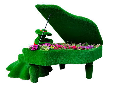 Топиари композиция Девушка за роялем - газон Deluxe