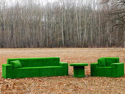 Топиари композиция диван, стол и кресло - газон Eco+