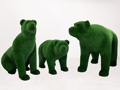 Топиари композиция медведь Бачо, Монти и Муни - газон Deluxe Green