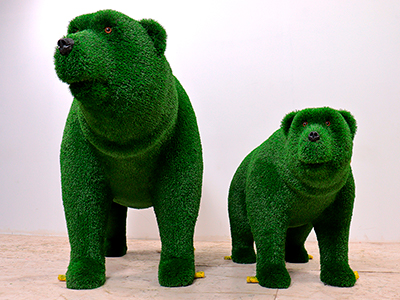 Топиари композиция медведь Шанти и медвежонок Шантар - газон Eco