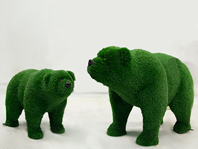 Топиари композиция медведи Зола и Стик — газон Eco + Deluxe Green
