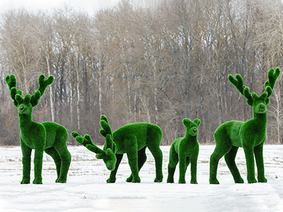 Топиари композиция Олени, мужская компания, 4 шт - газон Deluxe