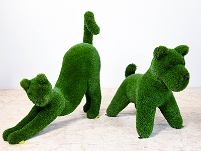 Топиари композиция собака Стич и кошка Лана - газон Deluxe