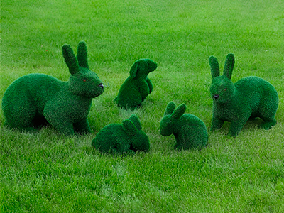 Топиари композиция Зайцы, 5 шт - газон Eco