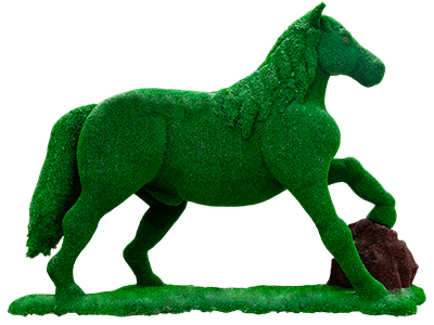 Топиари конь Троянский - газон Eco
