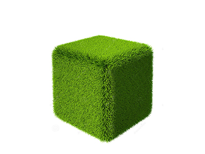 Топиари Куб, зеленый, маленький - газон Deluxe