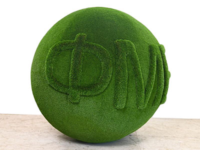 Топиари шар с логотипом d=200 - газон Eco+Deluxe