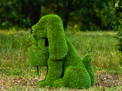 Топиари собака Филька h=80 см, с кашпо - газон Premium