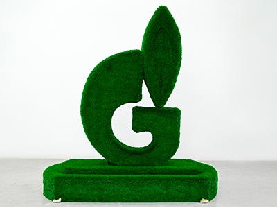 Топиари стела ГАЗПРОМ, h=180см - газон Premium