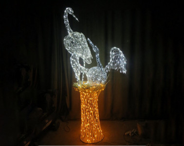 Световая фигура Аист в гнезде 013