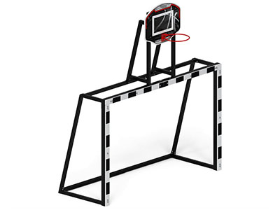 Ворота для мини-футбола с баскетбольным щитом Дриблинг-1 (с креплением сетки)