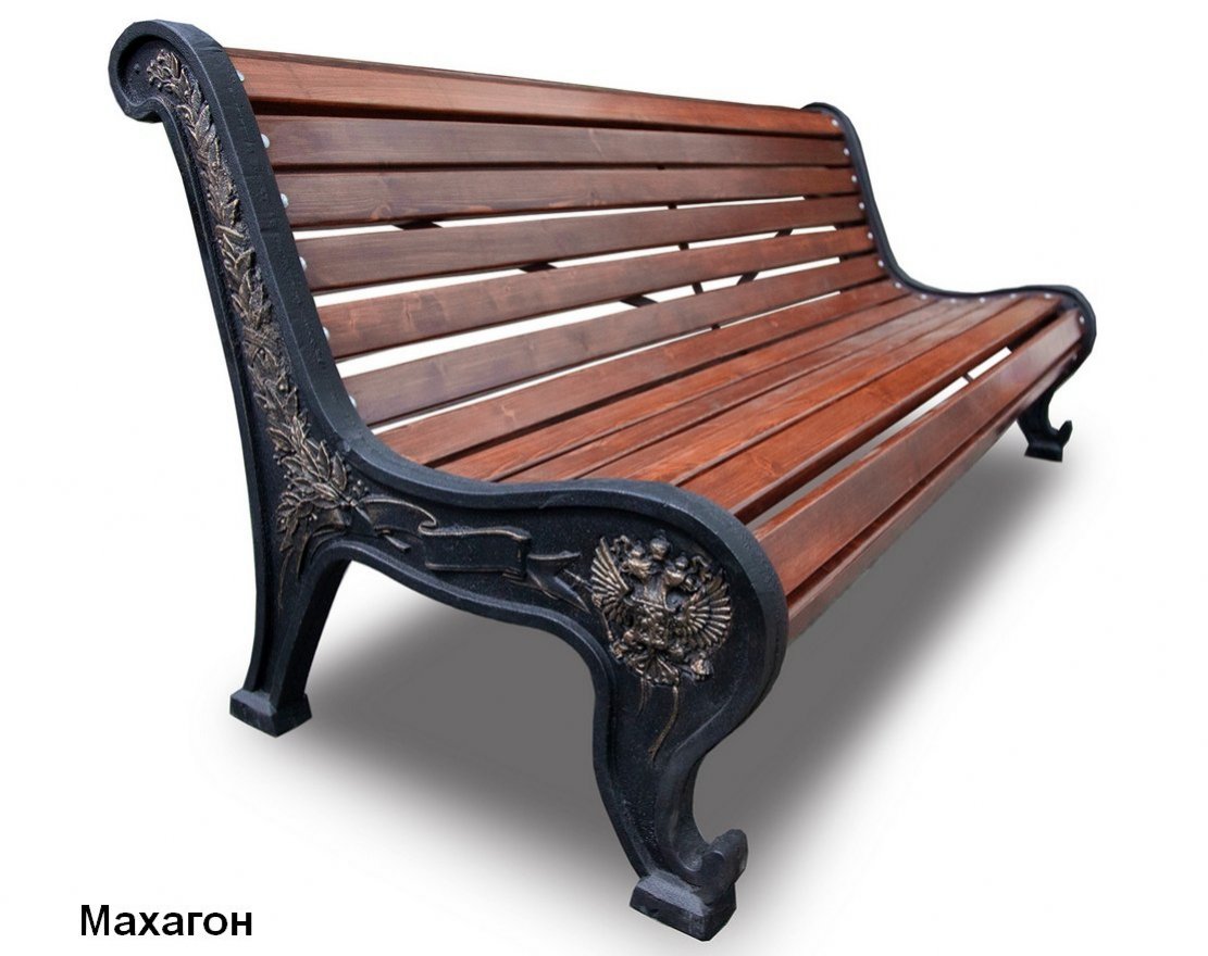 Скамейка чугунная Патриот, Сосна - вид 4