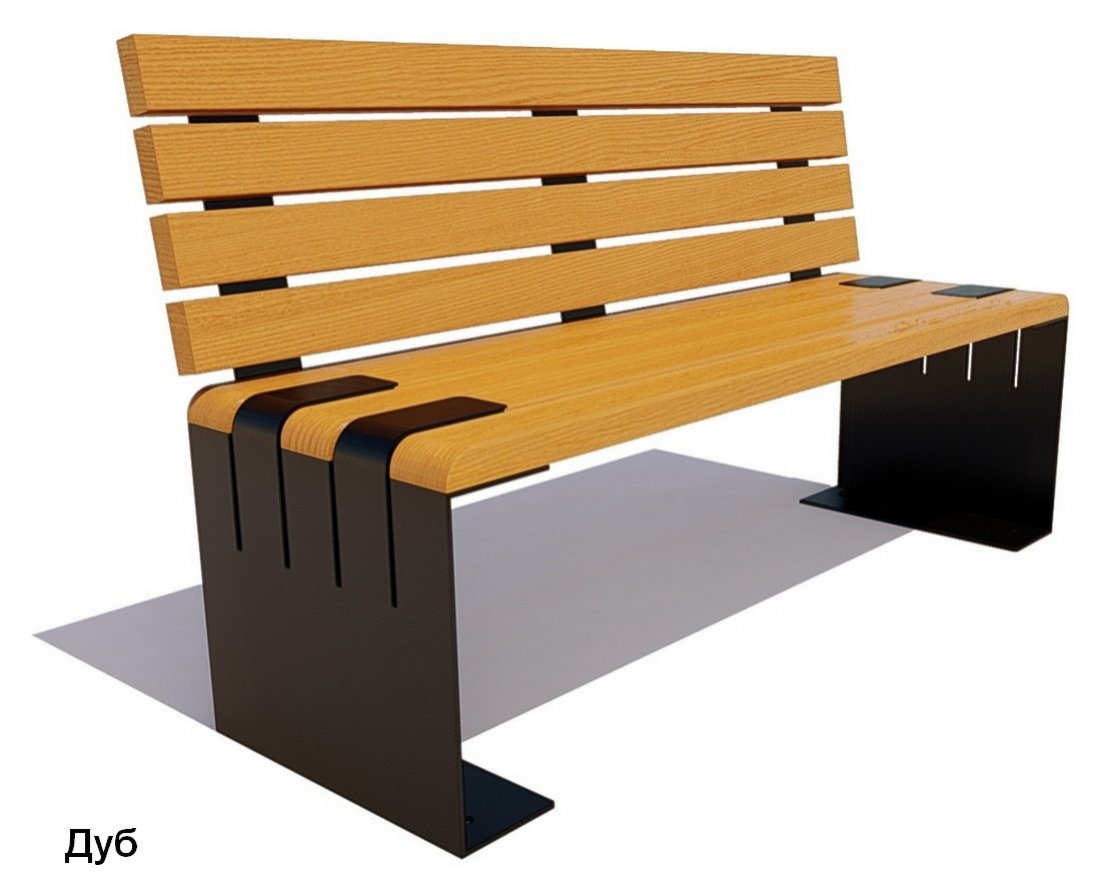 Скамейка уличная «Симферополь» без подлокотников, Сосна - вид 4