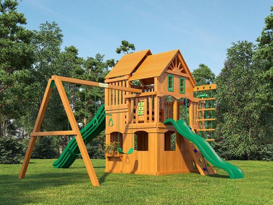 Деревянная детская площадка Великан 2 Домик - вид 3