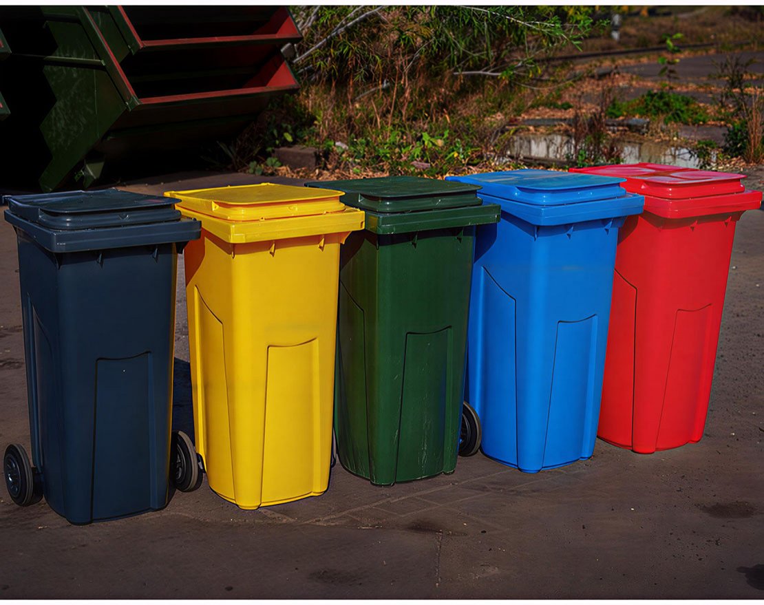 Бак мусорный пластиковый - 120 литров - вид 2