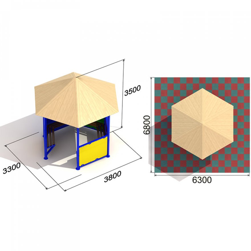 Беседка 3000 Фанера - вид 3