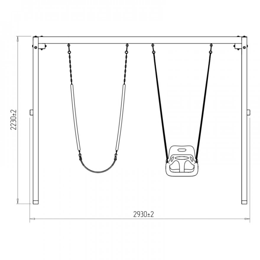 Деревянные качели Весна с качелями со спинкой и гибкими качелями - вид 4