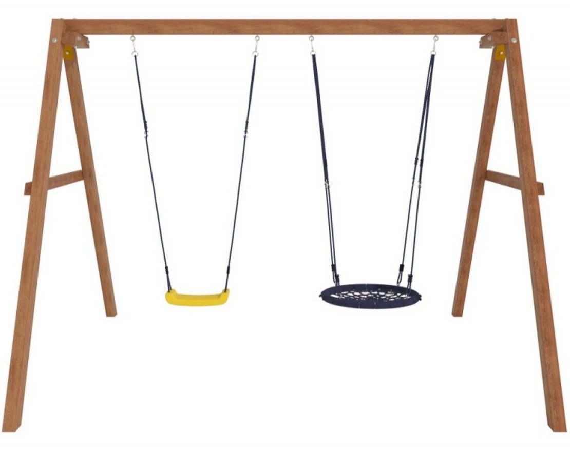 Деревянные качели Весна с качелями гнездо 60 см - вид 3