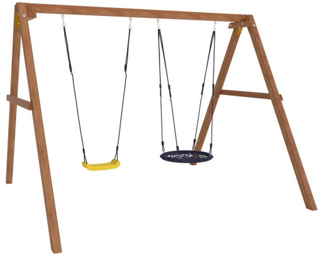 Деревянные качели Весна с качелями гнездо 60 см - вид 4