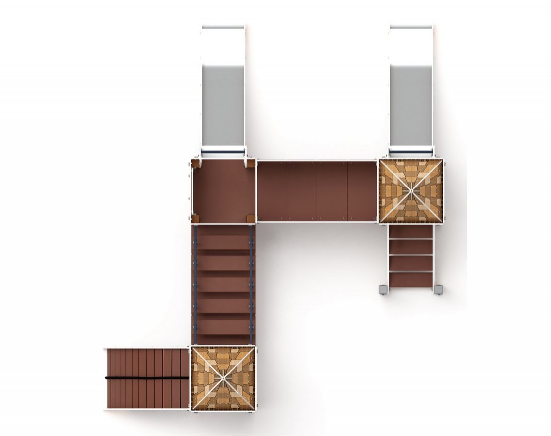 Детская игровая площадка Картонная фантазия-3 (с крышей) - вид 4