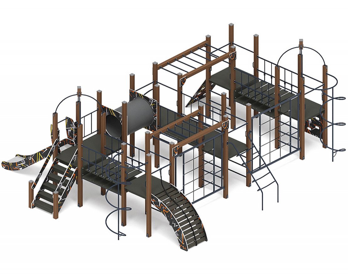 Детская игровая площадка Орнамент серо-оранжевый-2 - вид 4