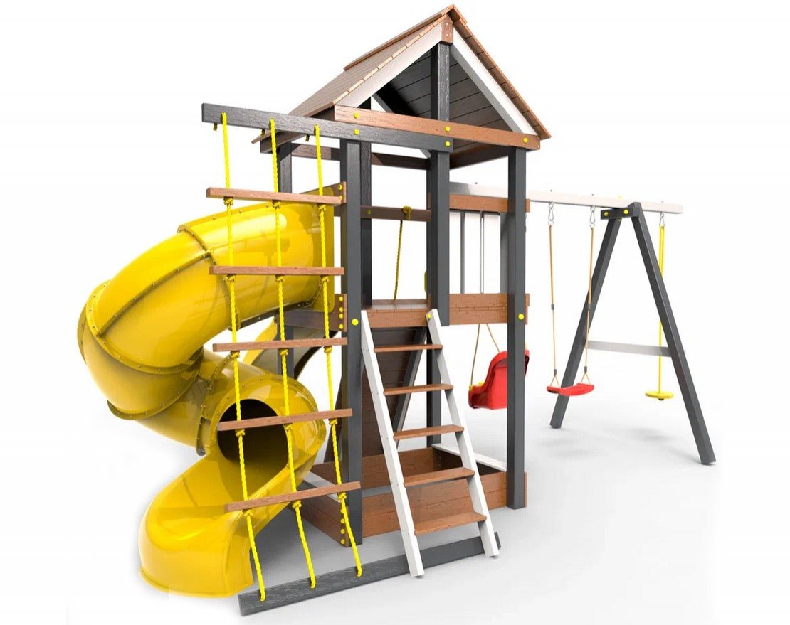 Детская игровая площадка Сорбет Ваниль с винтовой трубой - вид 4