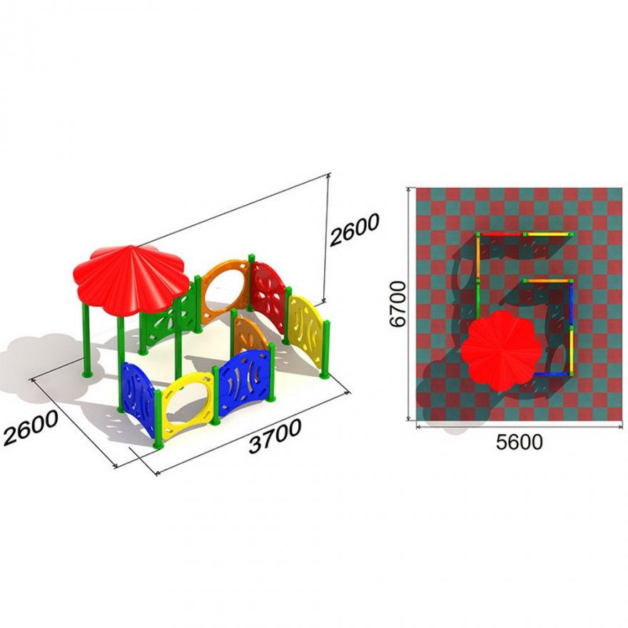 Детский игровой комплекс Дворик 2 BL - вид 3