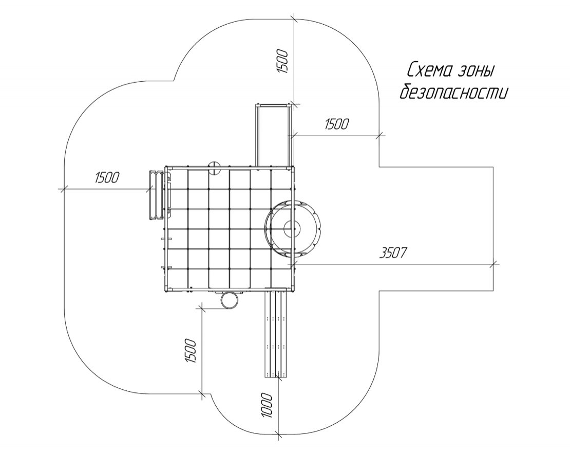 Детский игровой комплекс Куб радости 3 с гамаком для йоги - вид 2