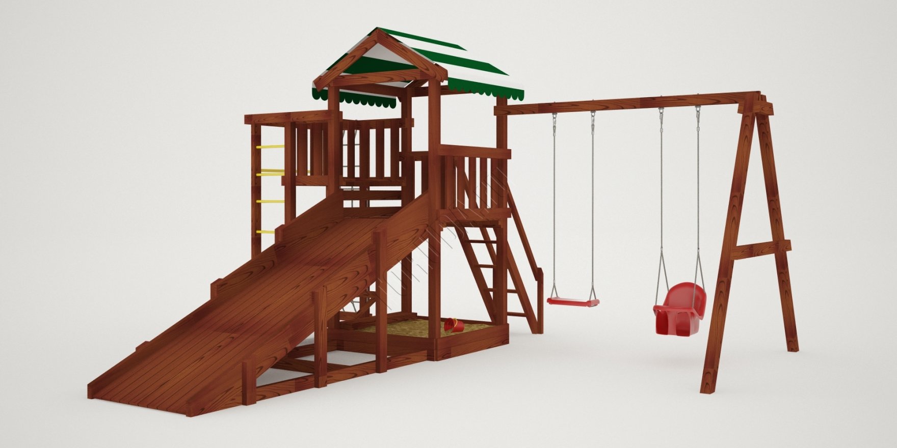 Детская игровая площадка Гарда 3 (Бри) всесезонная - вид 2