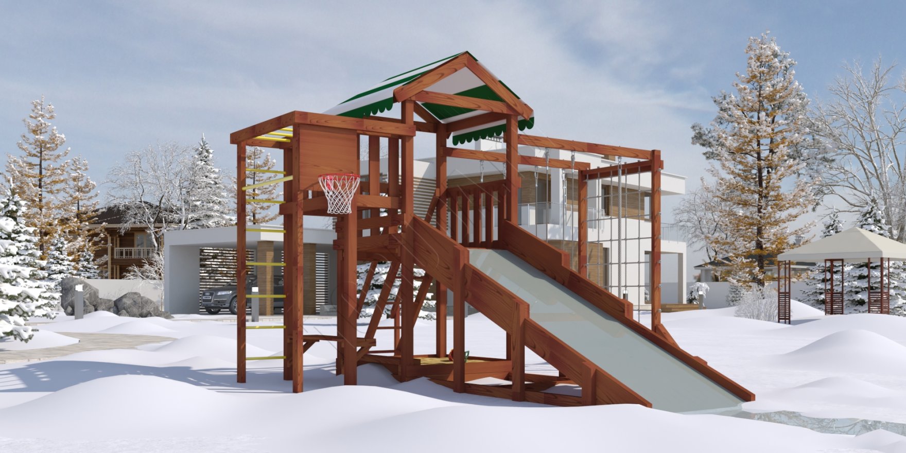 Детская игровая площадка Гарда 4 (Бри) всесезонная - вид 3