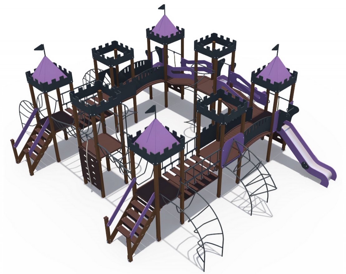 Детский игровой комплекс Сити с тремя горками - вид 3