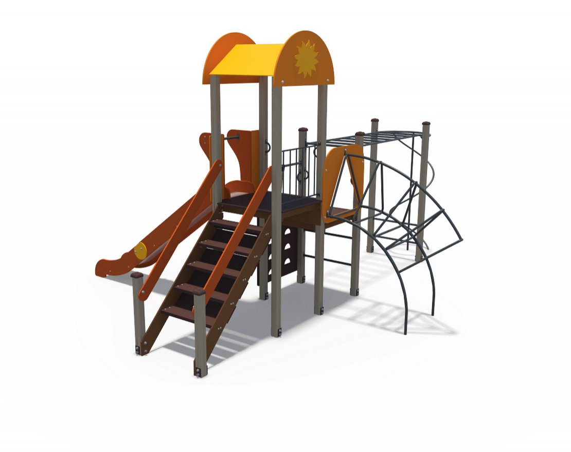 Детский игровой комплекс Солнышко Игра ДИО 03031 Скат металлический Н-1500 - вид 2