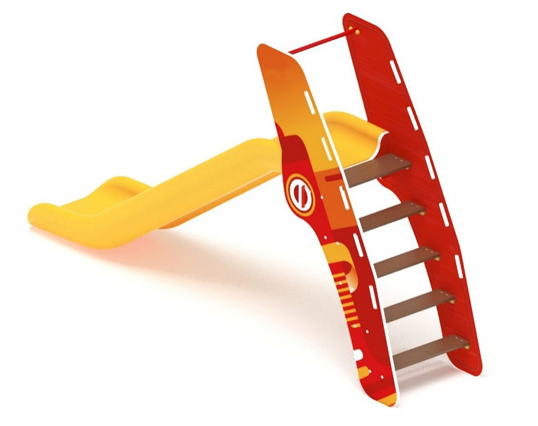 Горка пластиковая Поехали! (жёлтая) h=1200 - вид 4