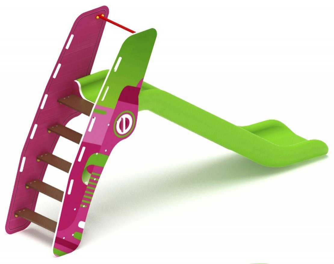 Горка пластиковая Поехали! (зелёная) h=1200 - вид 3