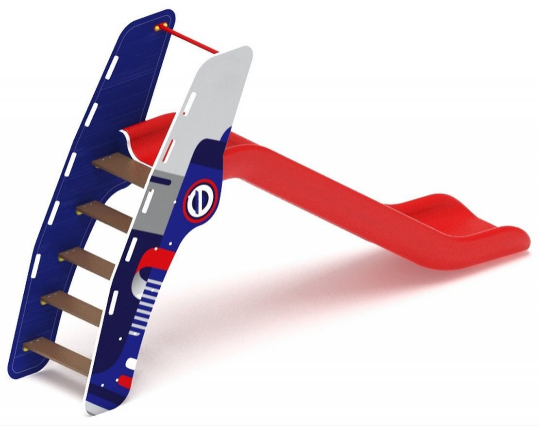 Горка пластиковая Поехали! (красная) h=1200 - вид 3