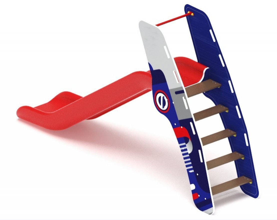 Горка пластиковая Поехали! (красная) h=1200 - вид 4