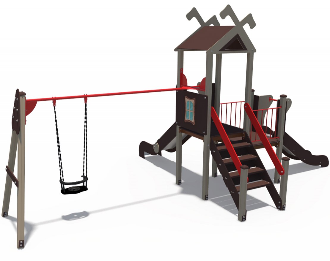 Игровой комплекс Лесная долина Н-1200,900 с качелями ДИО 06051 - вид 2