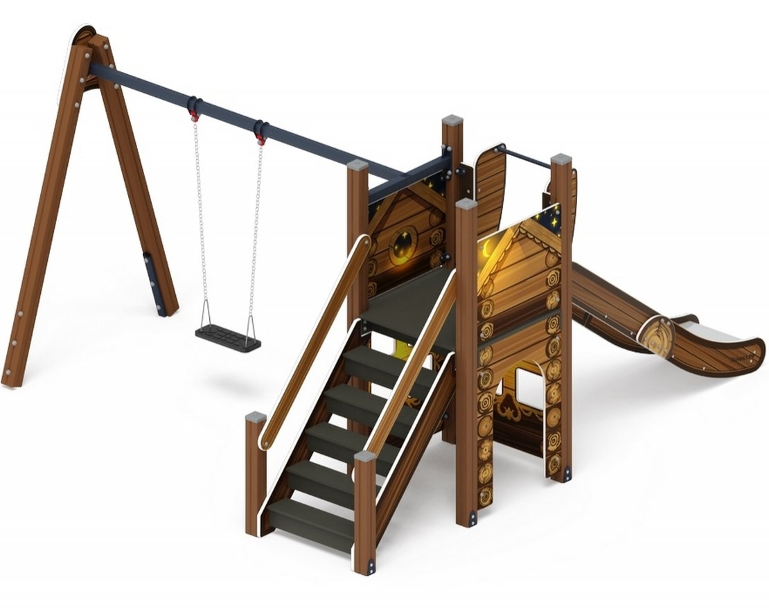 Детская игровая площадка Уютный эко-дворик-1 - вид 4