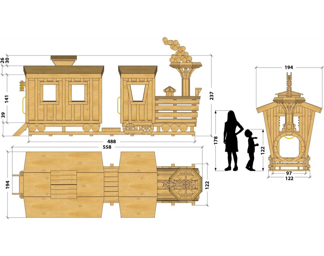 Игровой комплекс TORUDA WOOD Паровоз - вид 4