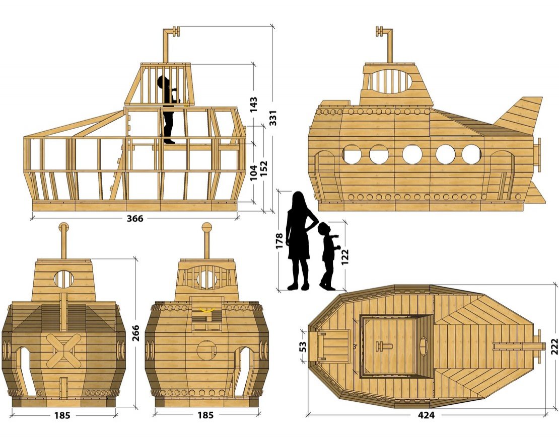Игровой комплекс TORUDA WOOD Подводная лодка - вид 3
