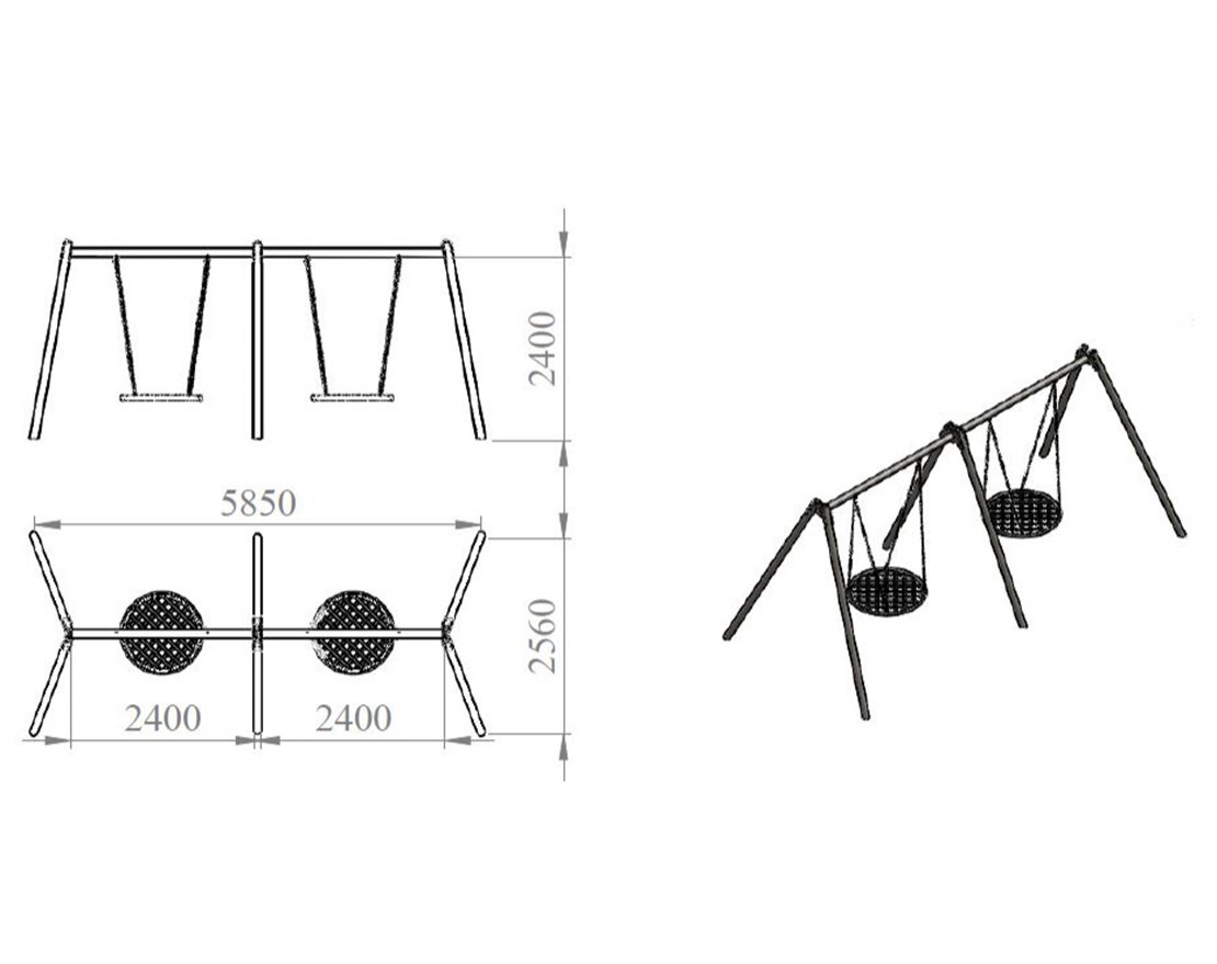 Качели двойные TORUDA Гнездо 89 - вид 3